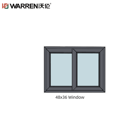 48x36 Sliding Aluminium Insulated Glass Gray Kitchen Window Rough Opening