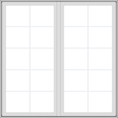 72x72 (71.5 x 71.5 inch) White Aluminum French Window with Colonial Grids