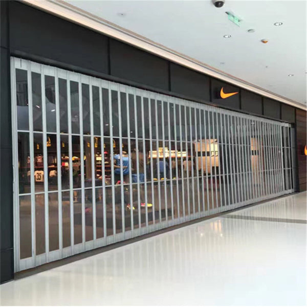 12*7 feet 300mm slat width polycarbonate folding door polycarbonate sliding door for mall on China WDMA