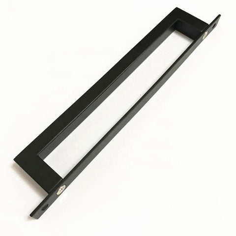 12" Square Pull and Flush Door Handle Set in Black Sliding Barn Door Aluminum Handle Hardware on China WDMA