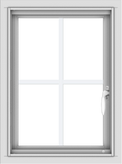 WDMA 18x24 (17.5 x 23.5 inch) Vinyl uPVC White Push out Casement Window with Colonial Grids