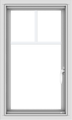 WDMA 18x30 (17.5 x 29.5 inch) Vinyl uPVC White Push out Casement Window with Fractional Grilles