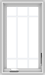 WDMA 18x30 (17.5 x 29.5 inch) White Vinyl uPVC Crank out Casement Window with Prairie Grilles