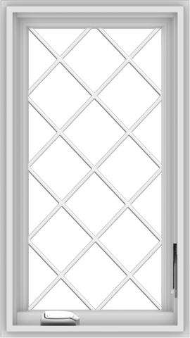 WDMA 18x32 (17.5 x 31.5 inch) White Vinyl uPVC Crank out Casement Window  with Diamond Grills