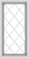 WDMA 18x36 (17.5 x 35.5 inch) Vinyl uPVC White Push out Casement Window  with Diamond Grills