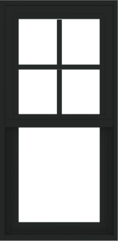 WDMA 18x36 (17.5 x 35.5 inch) Vinyl uPVC Black Single Hung Double Hung Window with Prairie Grids Interior