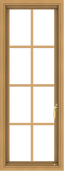 WDMA 18x48 (17.5 x 47.5 inch) Pine Wood Light Grey Aluminum push out Casement Window with Colonial Grids