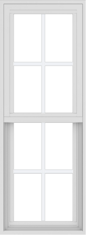 WDMA 18x48 (17.5 x 47.5 inch) Vinyl uPVC White Single Hung Double Hung Window with Colonial Grids Exterior