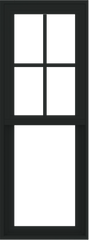 WDMA 18x48 (17.5 x 47.5 inch) Vinyl uPVC Black Single Hung Double Hung Window with Prairie Grids Interior