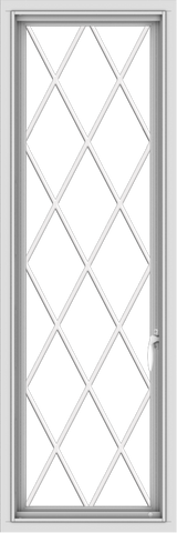 WDMA 18x54 (17.5 x 53.5 inch) uPVC Vinyl White push out Casement Window without Grids with Diamond Grills