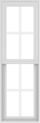 WDMA 18x54 (17.5 x 53.5 inch) Vinyl uPVC White Single Hung Double Hung Window with Colonial Grids Exterior