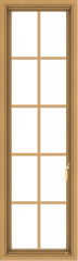 WDMA 18x60 (17.5 x 59.5 inch) Pine Wood Light Grey Aluminum Push out Casement Window with Colonial Grids