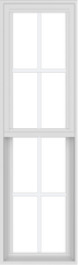 WDMA 18x60 (17.5 x 59.5 inch) Vinyl uPVC White Single Hung Double Hung Window with Colonial Grids Exterior