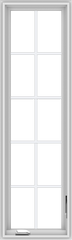 WDMA 18x60 (17.5 x 59.5 inch) White Vinyl uPVC Crank out Casement Window with Colonial Grids