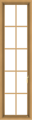 WDMA 18x66 (17.5 x 65.5 inch) Pine Wood Light Grey Aluminum Push out Casement Window with Colonial Grids