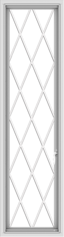 WDMA 18x66 (17.5 x 65.5 inch) White Vinyl uPVC Push out Casement Window without Grids with Diamond Grills