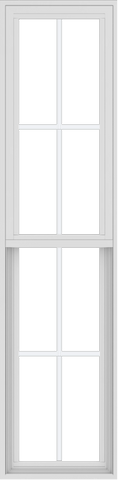 WDMA 18x72 (17.5 x 71.5 inch) Vinyl uPVC White Single Hung Double Hung Window with Colonial Grids Exterior