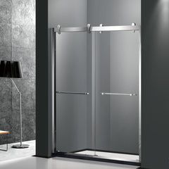 2019 Hot Sale Simple Design Framed Stainless Steel Sliding Shower Door on China WDMA