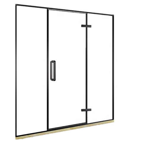 2019 new high quality black painted SUS304 frame sliding shower doors with wheels on China WDMA