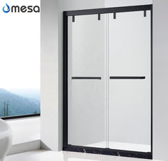 2019 new high quality black painted SUS304 frame sliding shower doors with wheels on China WDMA