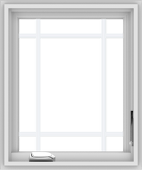 WDMA 20x24 (19.5 x 23.5 inch) White Vinyl uPVC Crank out Casement Window with Prairie Grilles