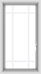 WDMA 20x36 (19.5 x 35.5 inch) Vinyl uPVC White Push out Casement Window with Prairie Grilles