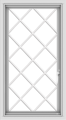 WDMA 20x36 (19.5 x 35.5 inch) Vinyl uPVC White Push out Casement Window  with Diamond Grills