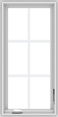 WDMA 20x40 (19.5 x 39.5 inch) White Vinyl uPVC Crank out Casement Window with Colonial Grids