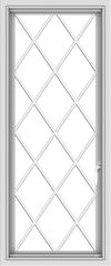 WDMA 20x48 (19.5 x 47.5 inch) uPVC Vinyl White push out Casement Window without Grids with Diamond Grills