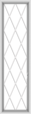 WDMA 20x72 (19.5 x 71.5 inch) White Vinyl uPVC Push out Casement Window without Grids with Diamond Grills