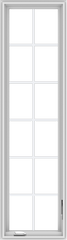 WDMA 20x72 (19.5 x 71.5 inch) White Vinyl uPVC Crank out Casement Window with Colonial Grids