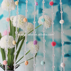 21MM roses 6MM&12MM clear round crystal beaded curtains for doorway on China WDMA