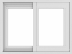 WDMA 24x18 (23.5 x 17.5 inch) Vinyl uPVC White Slide Window without Grids Exterior