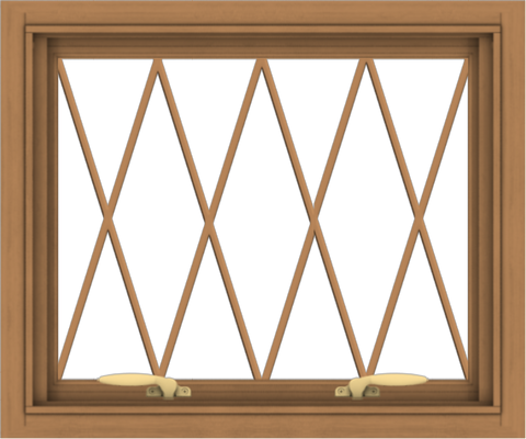 WDMA 24x20 (23.5 x 19.5 inch) Oak Wood Green Aluminum Push out Awning Window without Grids with Diamond Grills