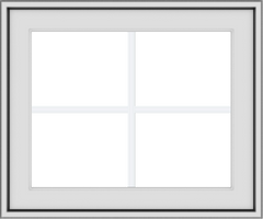 WDMA 24x20 (23.5 x 19.5 inch) White uPVC Vinyl Push out Awning Window with Colonial Grids Exterior