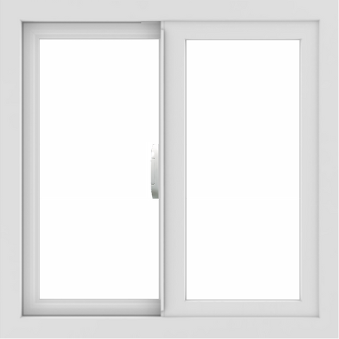 WDMA 24x24 (23.5 x 23.5 inch) Vinyl uPVC White Slide Window without Grids Interior