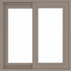 WDMA 24x24 (23.5 x 23.5 inch) Vinyl uPVC Brown Slide Window without Grids Exterior