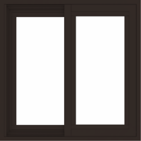 WDMA 24x24 (23.5 x 23.5 inch) Vinyl uPVC Dark Brown Slide Window without Grids Exterior