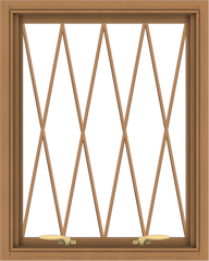 WDMA 24x30 (23.5 x 29.5 inch) Oak Wood Green Aluminum Push out Awning Window without Grids with Diamond Grills