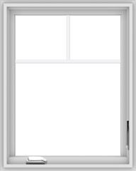 WDMA 24x30 (23.5 x 29.5 inch) White Vinyl uPVC Crank out Casement Window with Fractional Grilles