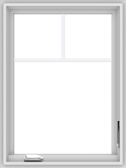 WDMA 24x32 (23.5 x 31.5 inch) White Vinyl uPVC Crank out Casement Window with Fractional Grilles