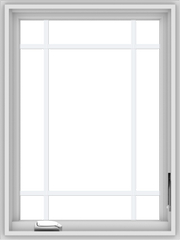 WDMA 24x32 (23.5 x 31.5 inch) White Vinyl uPVC Crank out Casement Window with Prairie Grilles