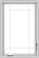 WDMA 24x36 (23.5 x 35.5 inch) White Vinyl uPVC Crank out Casement Window with Prairie Grilles