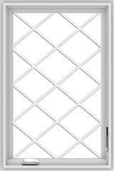 WDMA 24x36 (23.5 x 35.5 inch) White Vinyl uPVC Crank out Casement Window  with Diamond Grills