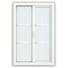 24x36 Bronze Color Vinyl PVC Sliding Window With Colonial Grids Grilles