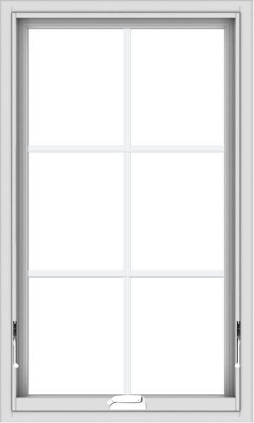 WDMA 24x40 (23.5 x 39.5 inch) White Vinyl uPVC Crank out Awning Window with Colonial Grids Interior