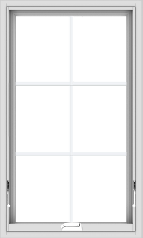 WDMA 24x40 (23.5 x 39.5 inch) White Vinyl uPVC Crank out Awning Window with Colonial Grids Interior