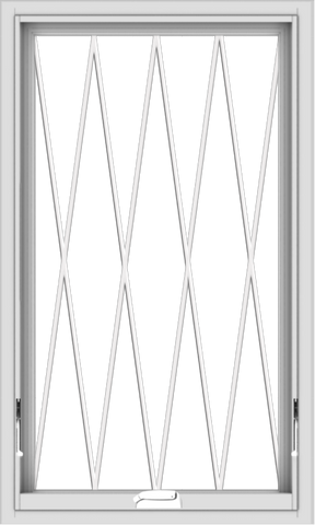 WDMA 24x40 (23.5 x 39.5 inch) White Vinyl uPVC Crank out Awning Window without Grids with Diamond Grills