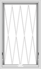 WDMA 24x40 (23.5 x 39.5 inch) White Vinyl uPVC Crank out Awning Window without Grids with Diamond Grills