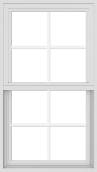 WDMA 24x42 (17.5 x 41.5 inch) Vinyl uPVC White Single Hung Double Hung Window with Colonial Grids Exterior